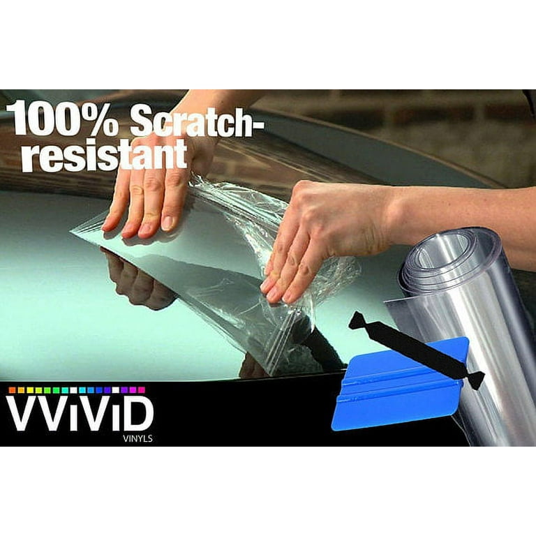 Paint Protection Vinyl Wrap Film, Clear Bra Satin Finish Protective Film  6 x 120, Including 3M Squeegee & Black Felt Applicator